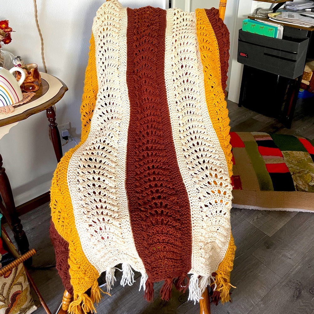 Hand-Crocheted Autumn Throw Blanket
